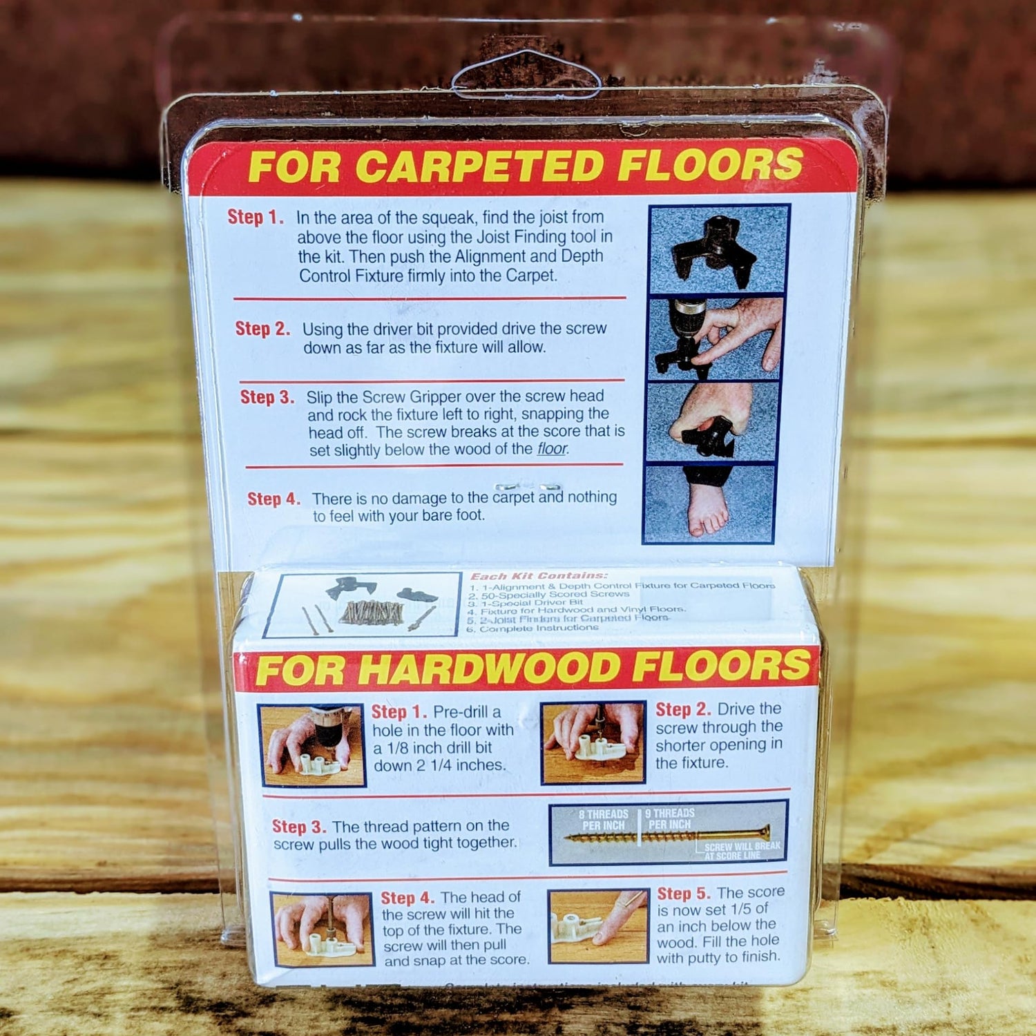 Squeeeeek No More Floor Repair Kit - Upgraded - Zinc Fixture Squeeeek No More