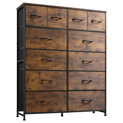 WLIVE Tall Dresser for Bedroom with 12 Drawers, Dressers & Chests of Drawers, Fabric Dresser for Bedroom, Closet, Fabric Storage Dresser with