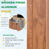 EROMMY 10'x13' Hardtop Gazebo Outdoor Aluminum Wood Grain Gazebos with Galvanized Steel Roof and Mosquito Net for Patios, Deck, Backyard, Curtains & EROMMY