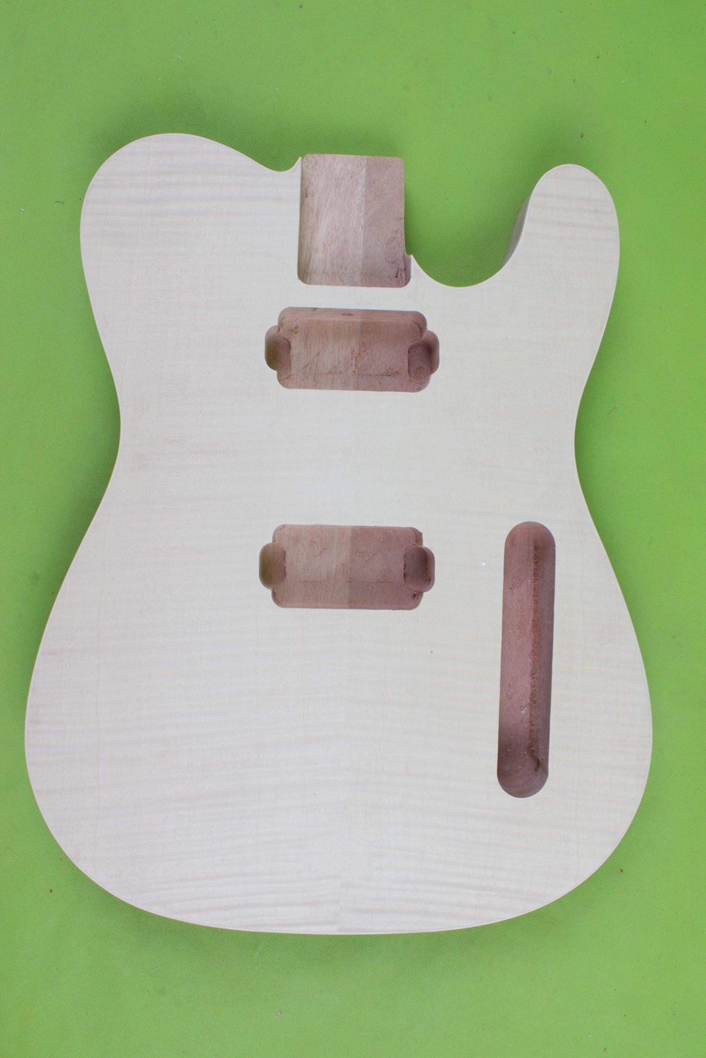 Yinfente Electric Guitar Body Replacement Mahogany Maple wood Guitar Body For Tele Unfinished 25.5 Inch - WoodArtSupply