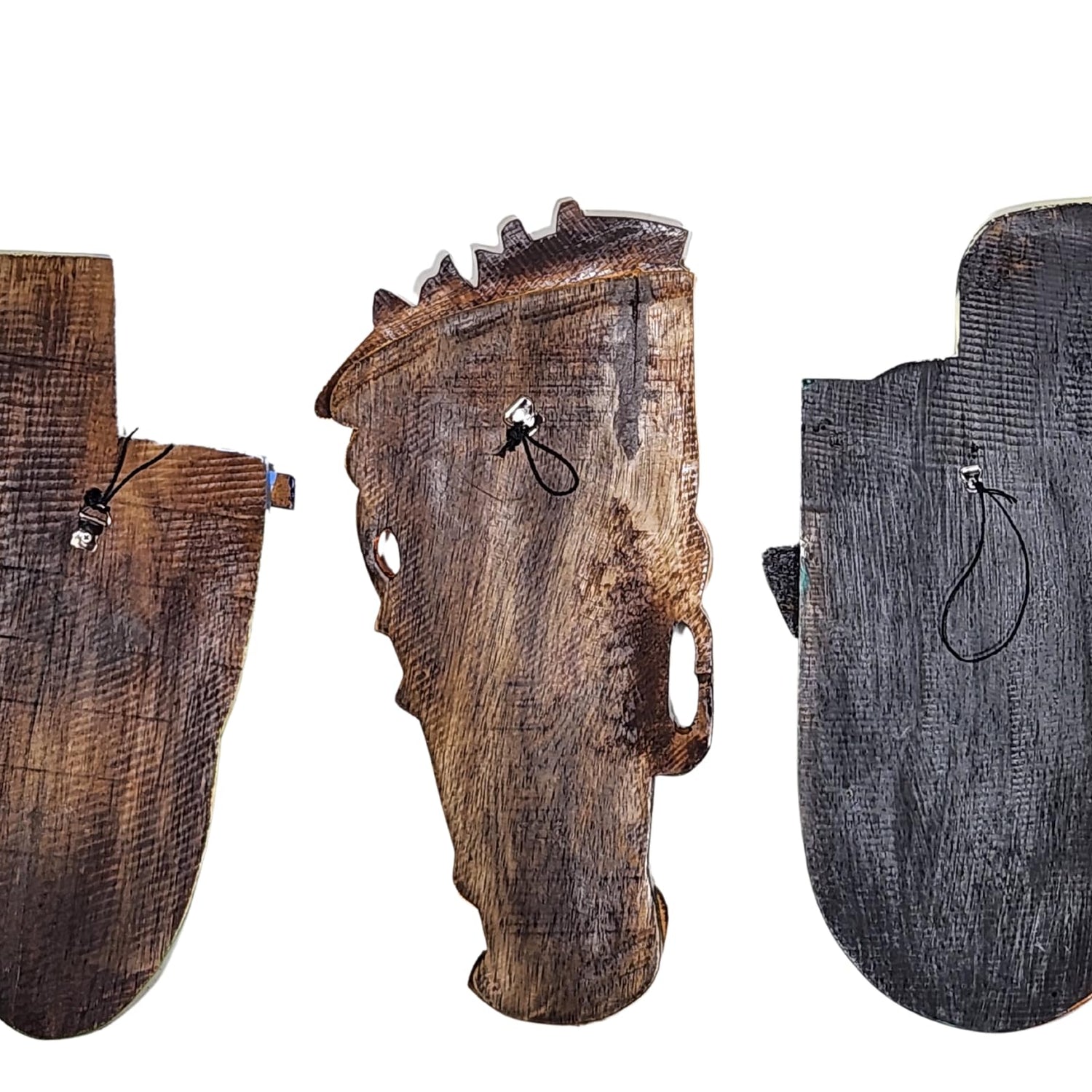 WorldBazzar 3 Pc Abstract MASK African Hand Carved Wooden Tribal Tiki MASK Wall Decor FACE Cubist Picasso WorldBazzar