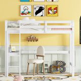 Bellemave Twin Loft Bed with Desk - Stylish Wooden Frame in White for Kids Bellemave