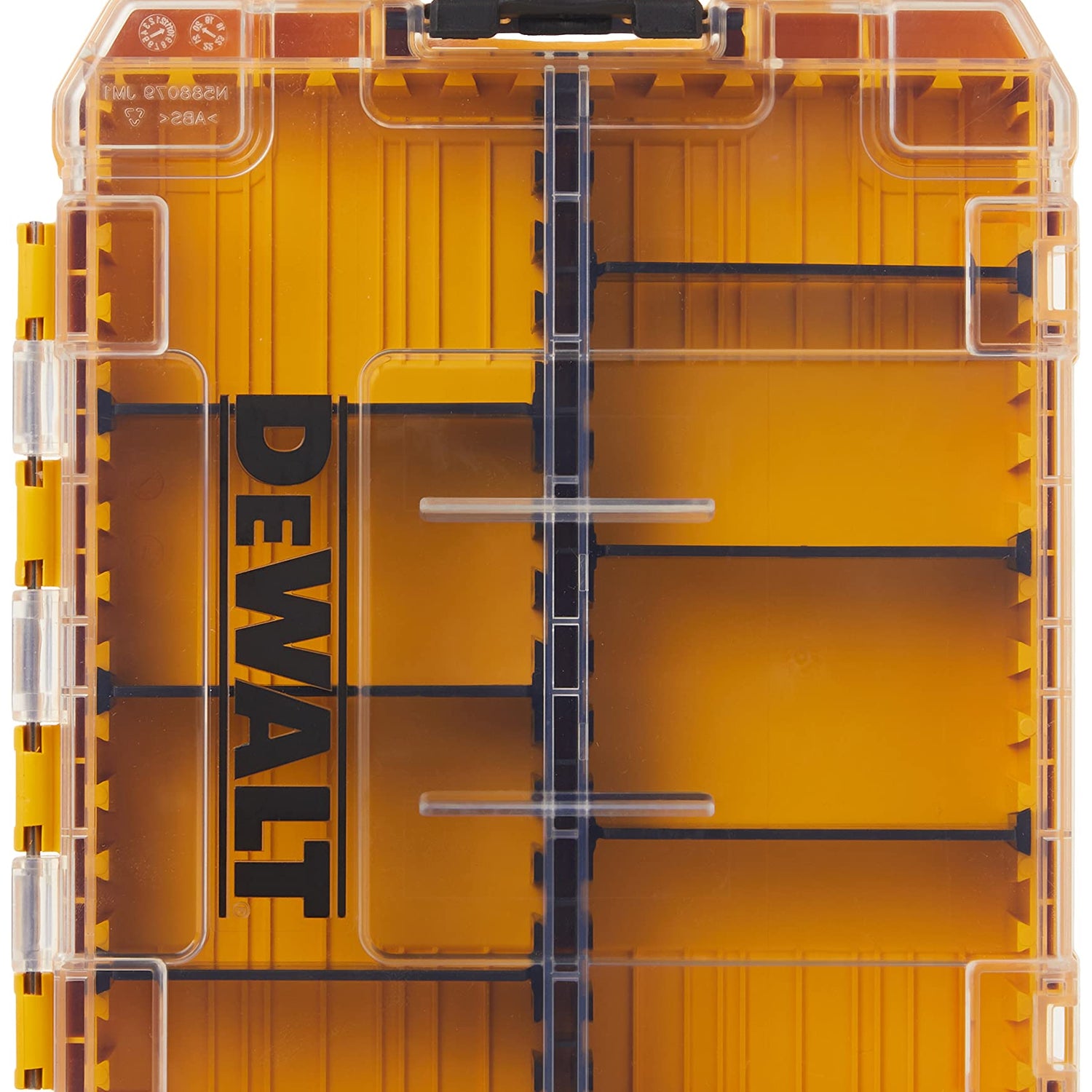 DEWALT TSTAK Tool Box, 8-Compartments, Clear Lid Organizer, Side Latches for Easy Connection, Removable Compartments for Small Tools and DEWALT