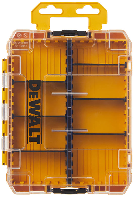 DEWALT TSTAK Tool Box, 8-Compartments, Clear Lid Organizer, Side Latches for Easy Connection, Removable Compartments for Small Tools and - WoodArtSupply