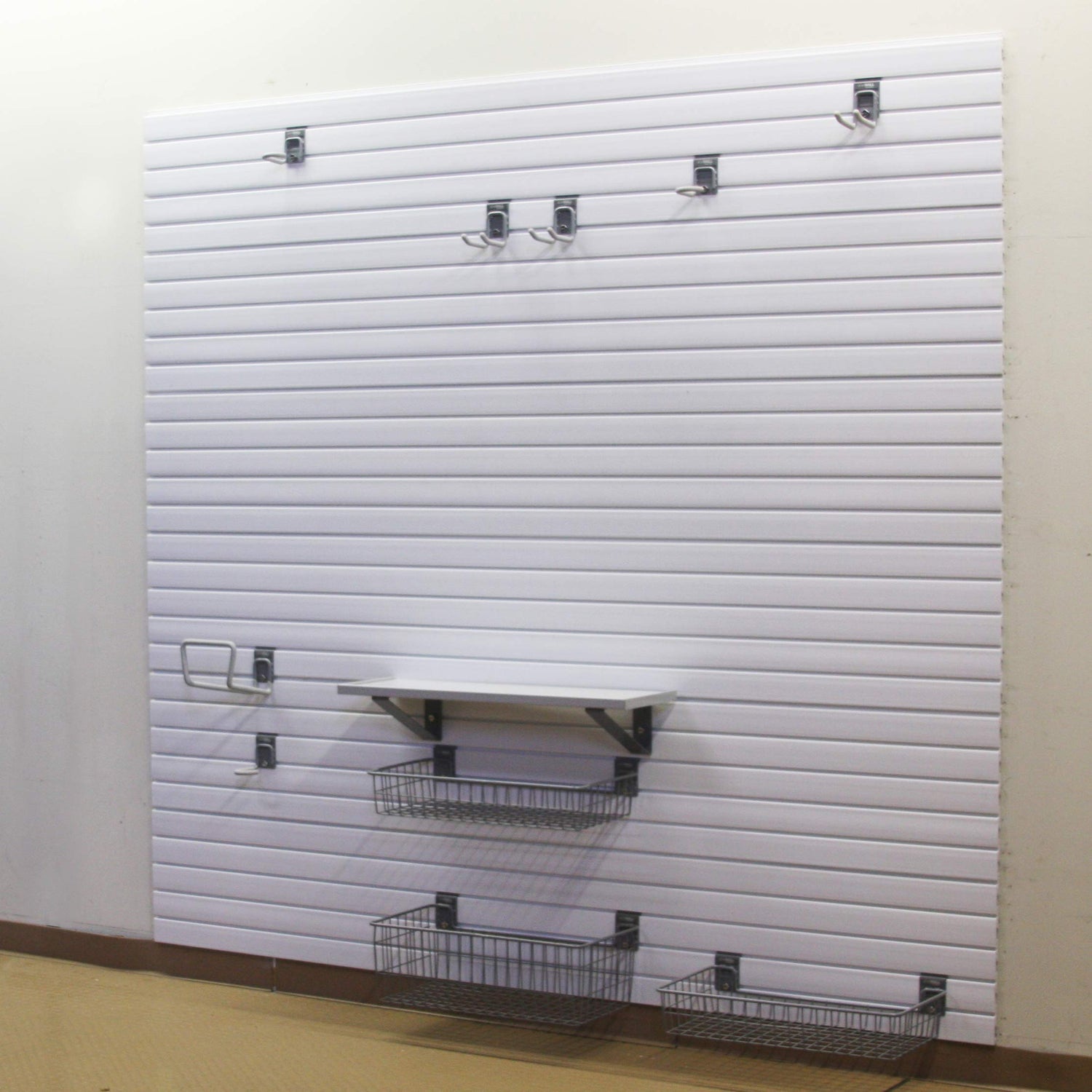 StoreWALL Heavy Duty 4' ft. Slatwall Panels (Set of 4 Panels, Covers 20 sq. ft.) (Brite White Color) StoreWALL