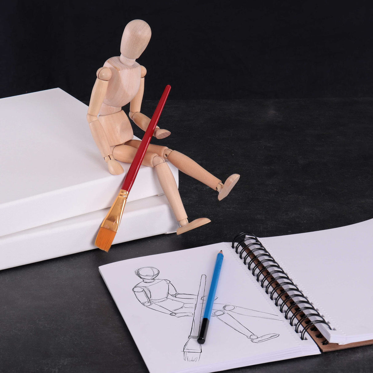 US Art Supply® Wood 12" Artist Drawing Manikin Articulated Mannequin with Base and Flexible Body - Perfect for Drawing The Human Figure (12" Female) US Art Supply