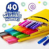 Crayola Ultra Clean Fine Line Washable Markers (40 Count), Colored Markers for Kids, Art Markers, Craft Supplies, Holiday Gifts, 3+ Crayola