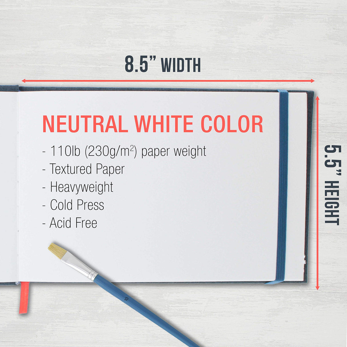 U.S. Art Supply 5.5" x 8.5" Watercolor Book, 2 Pack, 76 Sheets, 110 lb (230 GSM) - Linen-Bound Hardcover Artists Paper Pads - Acid-Free, U.S. Art Supply