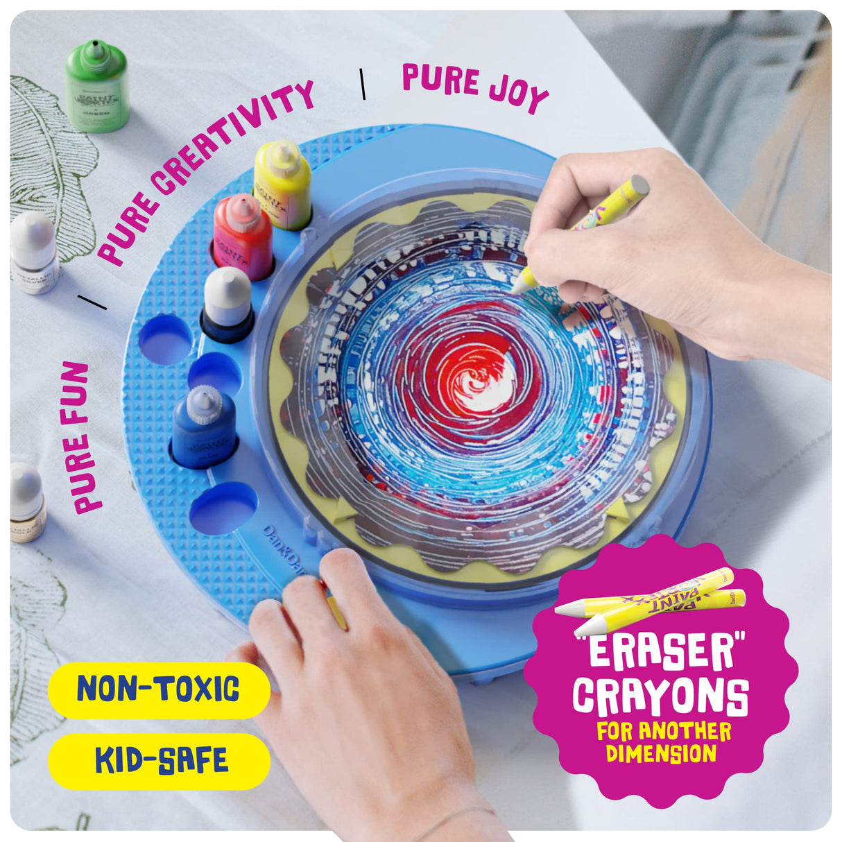 Paint Spin Art Machine Kit for Kids - Arts and Crafts for Boys & Girls Ages 4-8 - Art Craft Set Gifts for 6-9+ Year Old Boy, Girl- Cool Painting Dan&Darci