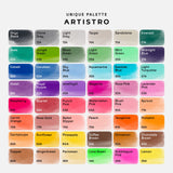 ARTISTRO Watercolor Brush Pens, 48 Colors Set + 2 Water Brush Pens with 12 Set Acrylic Paint Pens Medium Tip ARTISTRO
