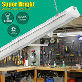 6 Pack LED Shop Light 4FT 60W, 8700LM Linkable Utility Shop Light 5000K Daylight White Hanging/Mounted Light for Garage, Super Bright Integrated Shop SZHLUX