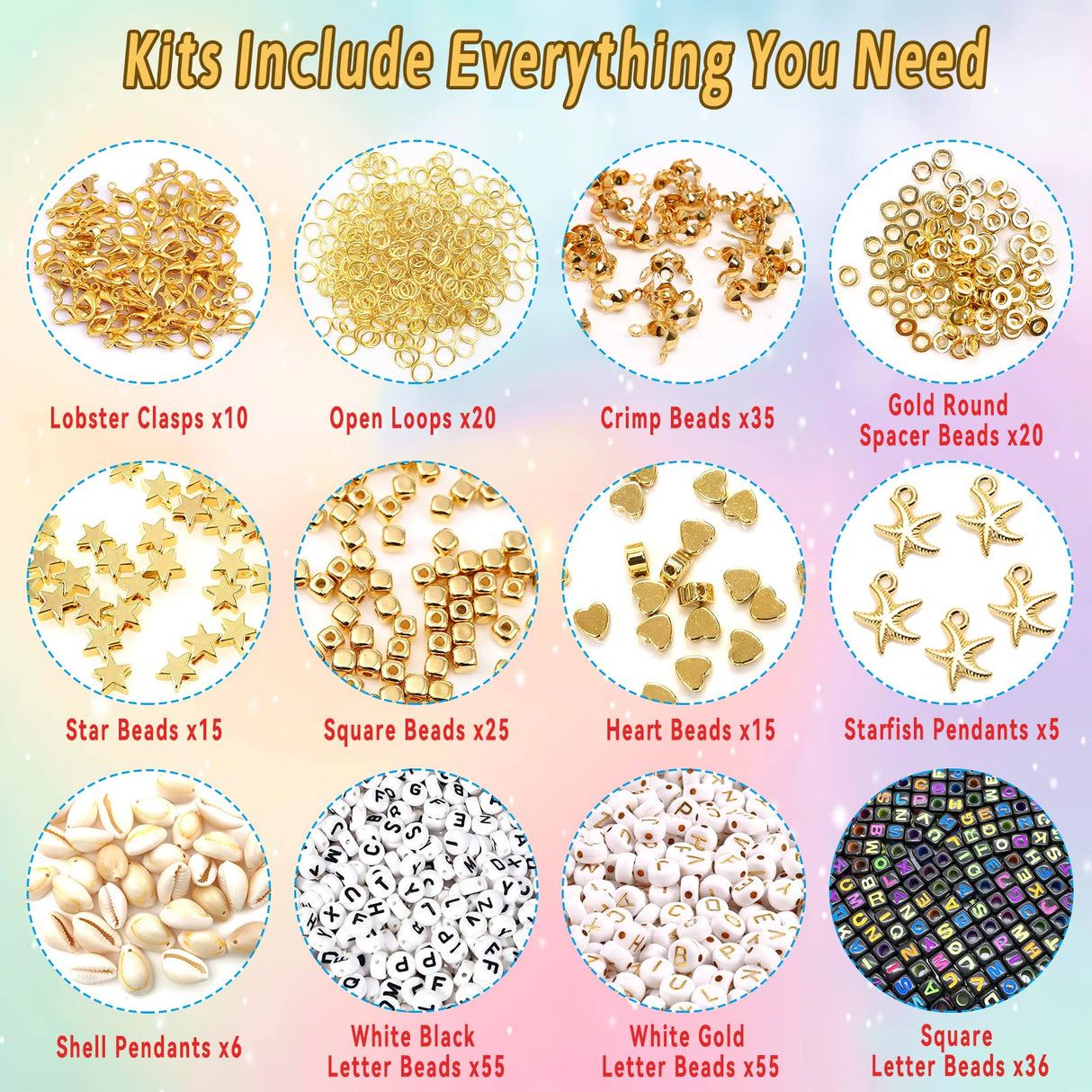 Flat Clay Beads for Jewelry Bracelet Making Kit,6mm Flat Polymer Heishi Beads DIY Arts and Crafts Kit with Smiley Face Letter Bead,Gifts Toys for klmars