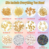 Flat Clay Beads for Jewelry Bracelet Making Kit,6mm Flat Polymer Heishi Beads DIY Arts and Crafts Kit with Smiley Face Letter Bead,Gifts Toys for klmars