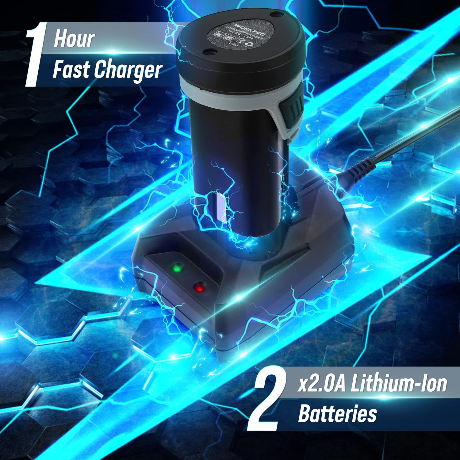 WORKPRO 12V Cordless Polisher, 3" Mini Car Detailing Buffer & Sander Machine Kit with 2 Li-Ion Batteries, Variable Speed Trigger for Auto/DIY WORKPRO