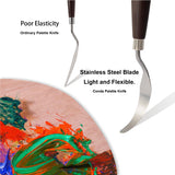 CONDA Palette Knife Painting Stainless Steel Spatula Palette Knife Oil Paint Metal Knives Wood Handle (Red 5 Piece) conda