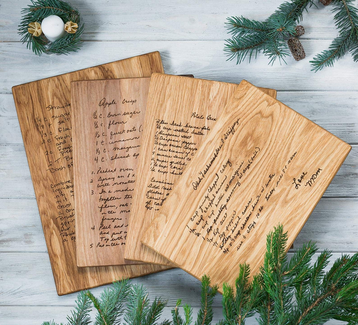 Mom and Grandma Handwritten Recipe Cutting Board, Personalized Family Recipe Cutting Board, Engraved keepsake gift, Christmas gifts for Mom and TheHrdwoodCom