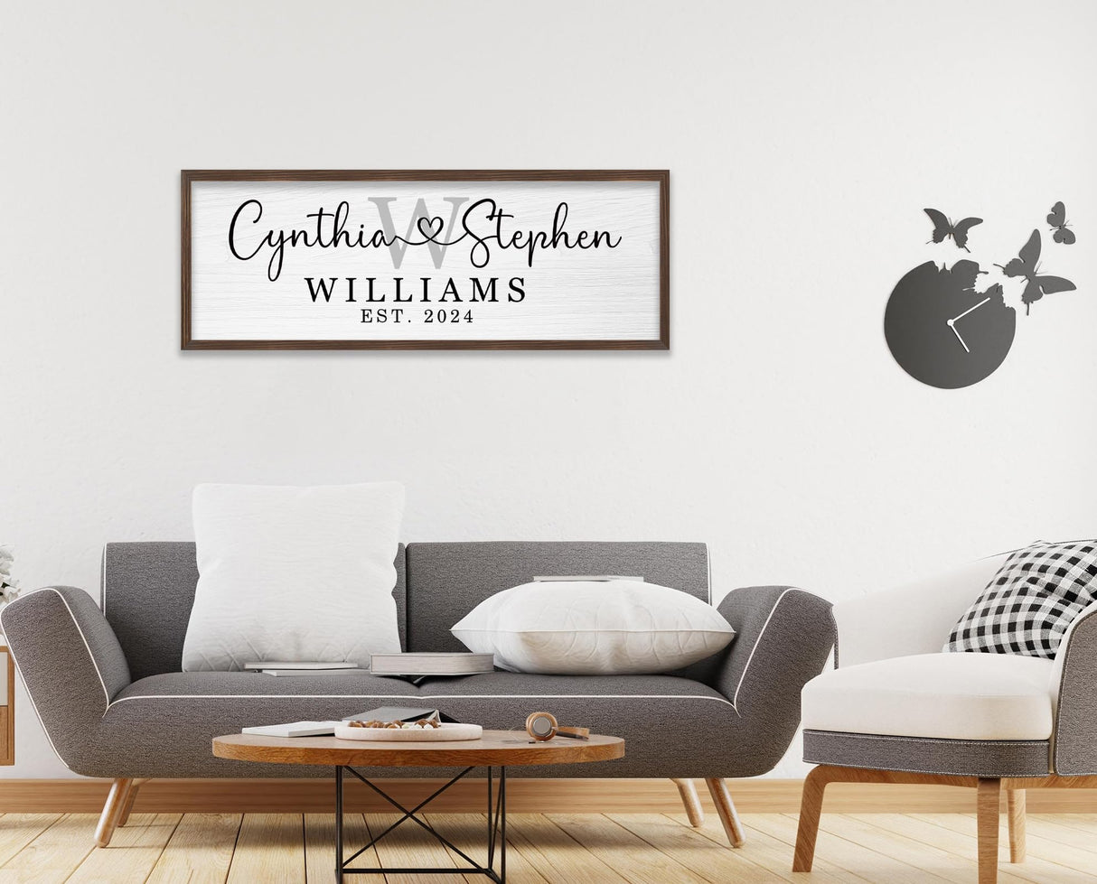 Personalized Framed Wooden Couple Name Sign Wedding Gifts for Couple Personalized Wooden Name Sign Personalized Wooden Couples Name Sign Farmhouse YCHARTSIGN