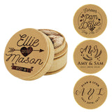 The Wedding Party Store, Custom Engraved Ring Box Holder - Personalized Rustic Round Wood Ring Bearer Wedding Box The Wedding Party Store