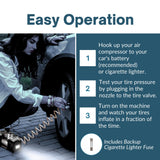 Asani 12V Air Compressor - Portable & Compact Tire Pump, 150 PSI Heavy-Duty Double Cylinder Tire Inflator with LED Flashlight, Ideal for SUVs, Asani