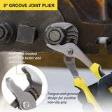 TOPLINE 5-Piece Pliers Set, Pliers Tool Set Included 8" Groove Joint Pliers, 7" Linesman Pliers, 6" Long Nose Pliers, 6" Slip Joint Pliers, 6" Topline