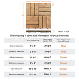 Yaheetech Patio Tiles Wooden Interlocking Deck Tiles 27PCS Garden Floor 12"x12"Indoor Outdoor Composite Decking for Porch Poolside Balcony Backyard1 Yaheetech
