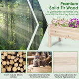 COSTWAY Raised Garden Bed, Elevated Wooden Planter Box Stand for Vegetables, Fruit, Herbs, Flower, Standing Gardening Box for Backyard, Patio, COSTWAY