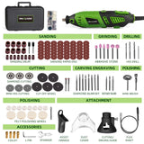 180W Rotary Tool Kit, 1.5-Amp PHALANX 6 Variable Speed with Flex Shaft, 8000-32000RPM Multi-Tool& 139pcs Accessories Kit, Power Multiuse Set Prefect PHALANX
