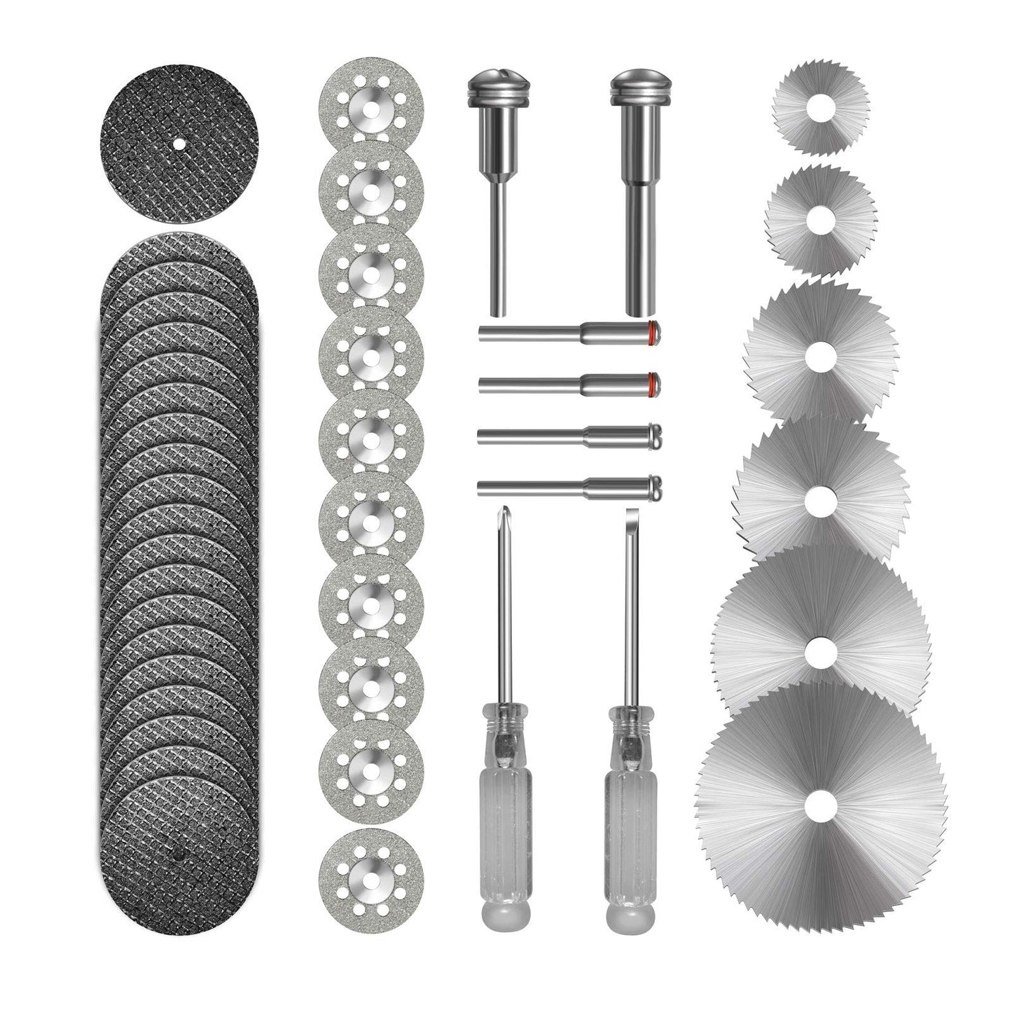 Kuenuilr Cutting Wheel Set Compatible with Plastic 36pcs for Rotary Tool, HSS Circular Saw Blades 6pcs, Resin Cutting Discs 20pcs, 545 Diamond - WoodArtSupply