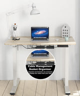 SHW Memory Preset Electric Height Adjustable Standing Desk, 40 x 24 Inches, Maple SHW