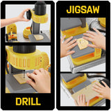 4 in 1 Woodworking Station for Kids - Wood Building Projects Kit for Boys - Real Construction Tools Sets - Boy Tool Set - Gifts for Boy Age Year Old Dan&Darci