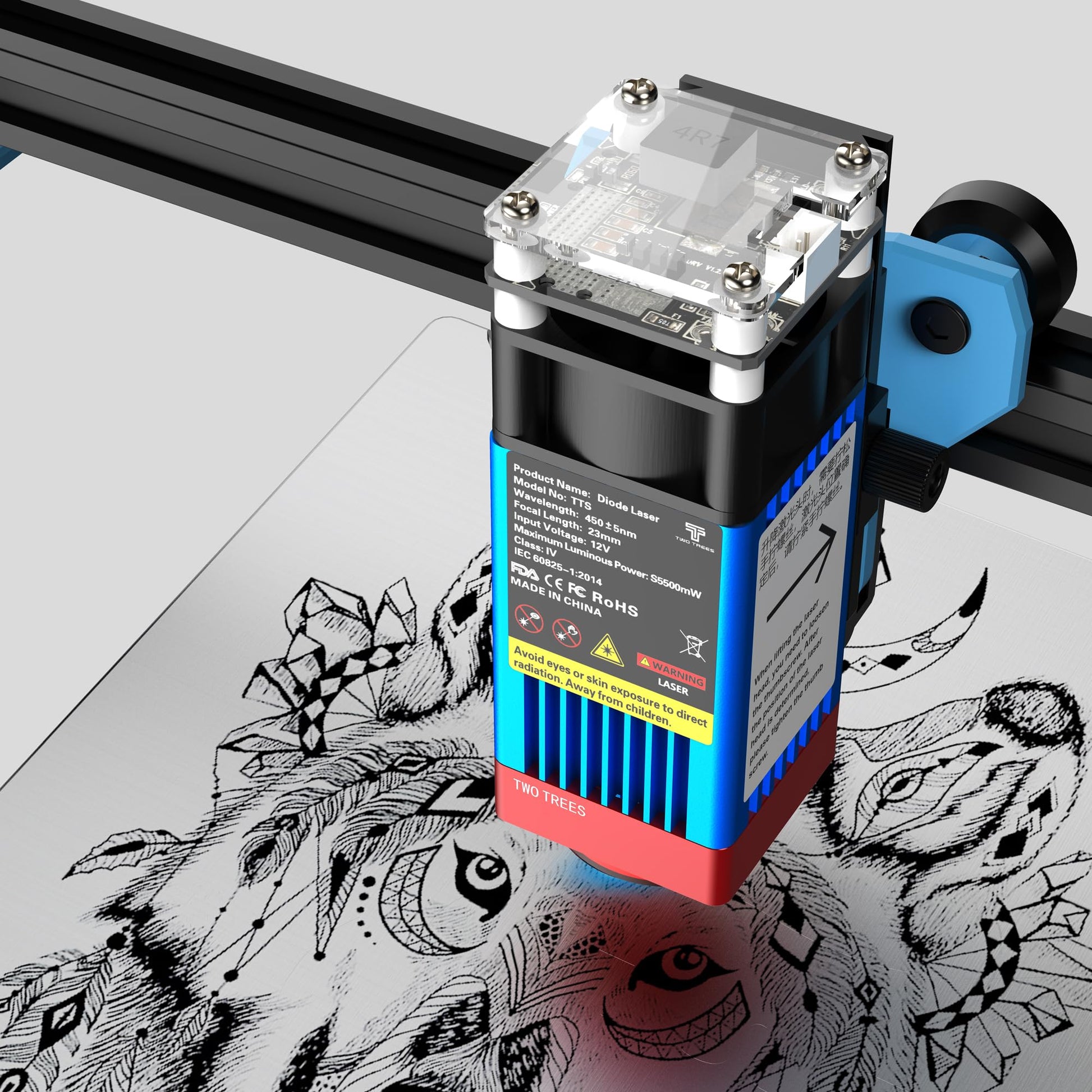  TTS-55 PRO 5.5W Laser Engraver Machine 40W Laser