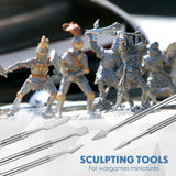 5 Pieces Miniature Sculpting Tools Set Mini Stainless Steel Double-Headed Tool for Model and Convert Plastic, Resin and Metal Tabletop War Game Honoson