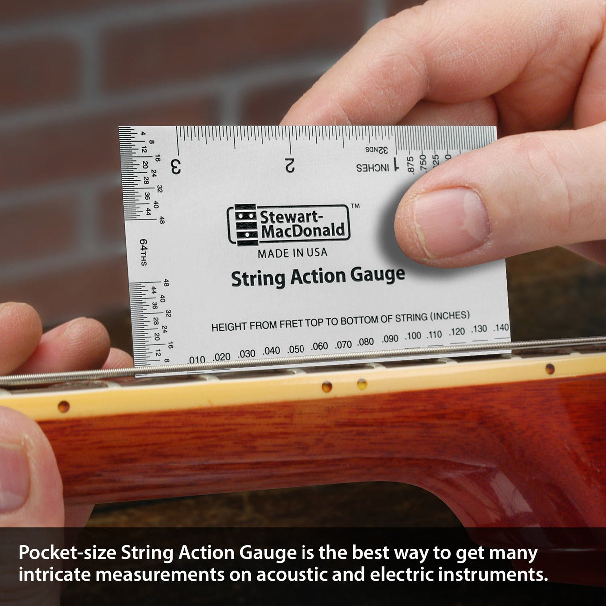 StewMac Basic Guitar Setup Kit - Inches | Includes String Action Gauge, 18" Precision Straightedge, and 9 Understring Radius Gauges | Professional, StewMac