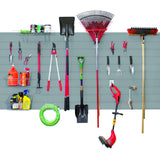 Proslat 88107 Heavy Duty PVC Slatwall Garage Organizer, 8-Feet by 4-Feet Section, 10 Panels, Light Grey PROSLAT