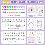 homicozy DIY Charm Bracelet Making Kit for Girls with A Unicorn Compartment Storage Box, Jewelry Making Kit Craft Beads, Necklace, Ring, Christmas homicozy
