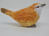 Selsela Carolina Wren Wood Figurine Statue Common Bird Miniature Handmade Art Craft Carve Small Animal Selsela