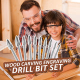 20 Pieces Wood Carving Drill Bit Set Includes HSS Engraving Drill Accessories Bit and HSS Carbide Wood Milling Burrs Universal Fitment for Rotary Honoson