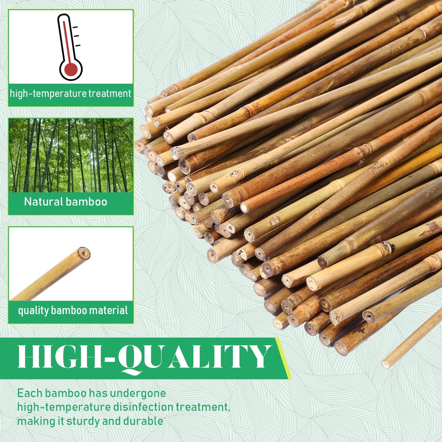 Suclain 100 Pcs Bamboo Plant Stakes Plant Support Stakes Indoor and Outdoor Garden Sticks Garden Stakes for Tomato, Bean, Flowers, Trees Potted and - WoodArtSupply