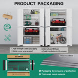 Letaya Metal Storage Cabinet with Lock Door, Adjustable Shelf Steel Cabinets for Office, Home,Pantry,Kitchen,Garage Utility Cabinet (4 Door-White) Letaya