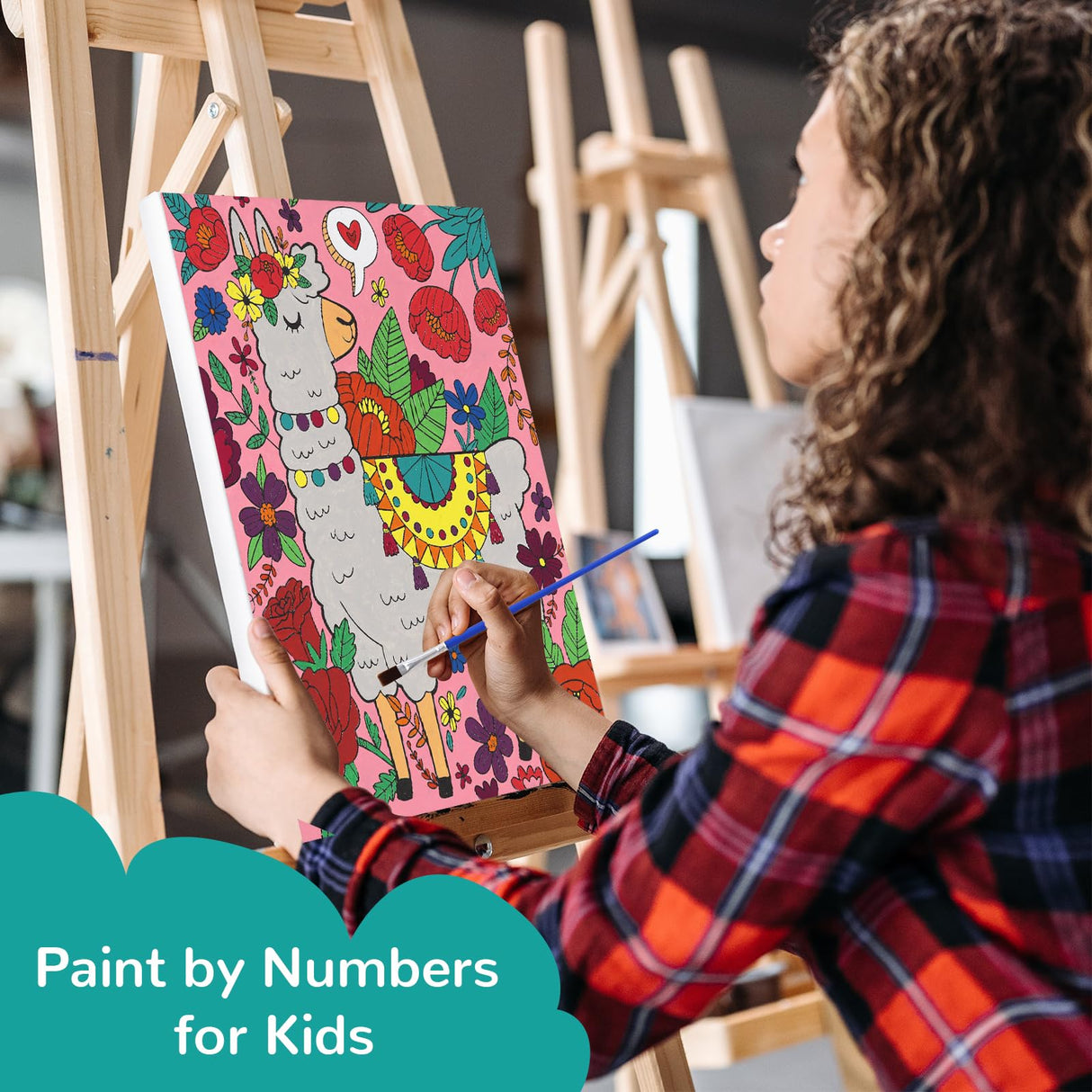 3 Pack Paint by Numbers for Kids Ages 8-12, Pre-Drawn Canvas Painting, Includes 8x10 inch Framed Canvas with 18 Acrylic Paints, 5 Brushes for Kids, goldentime