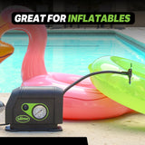 Slime 40050 Tire Inflator, Portable Car Air Compressor, with Analog 100 psi Dial Gauge, Long Hose and LED Light, 12V, 8 min Inflation Slime