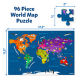 Skillmatics World Map Puzzle - 96 Piece Jigsaw Puzzle, Educational Toy, Geography for Kids, 400+ Facts, Gifts for Boys & Girls Ages 6 to 12 Skillmatics