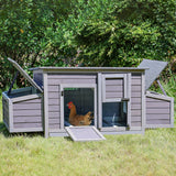 Chicken Coop Outdoor Hen House Wooden Poultry Cage with 2 Perches,2 Sides Large Nesting Boxes GUTINNEEN