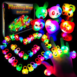 Wakestar - 24 Pack LED Light Up Bumpy Rings Party Favors For Kids Prizes Box Toys For Birthday Classroom Rewards Treasure Box Prizes Toys Glow Party Wakestar