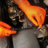 TITANflex Thor Grip Heavy Duty Industrial Orange Nitrile Gloves 8-mil Disposable Latex Free with Raised Diamond Texture Grip, Powder Free, Rubber TITANflex