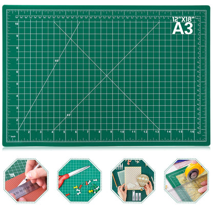 anezus Self Healing Sewing Mat, 12inch x 18inch Rotary Cutting Mat Double Sided 5-Ply Craft Cutting Board for Sewing Crafts Hobby Fabric Precision
