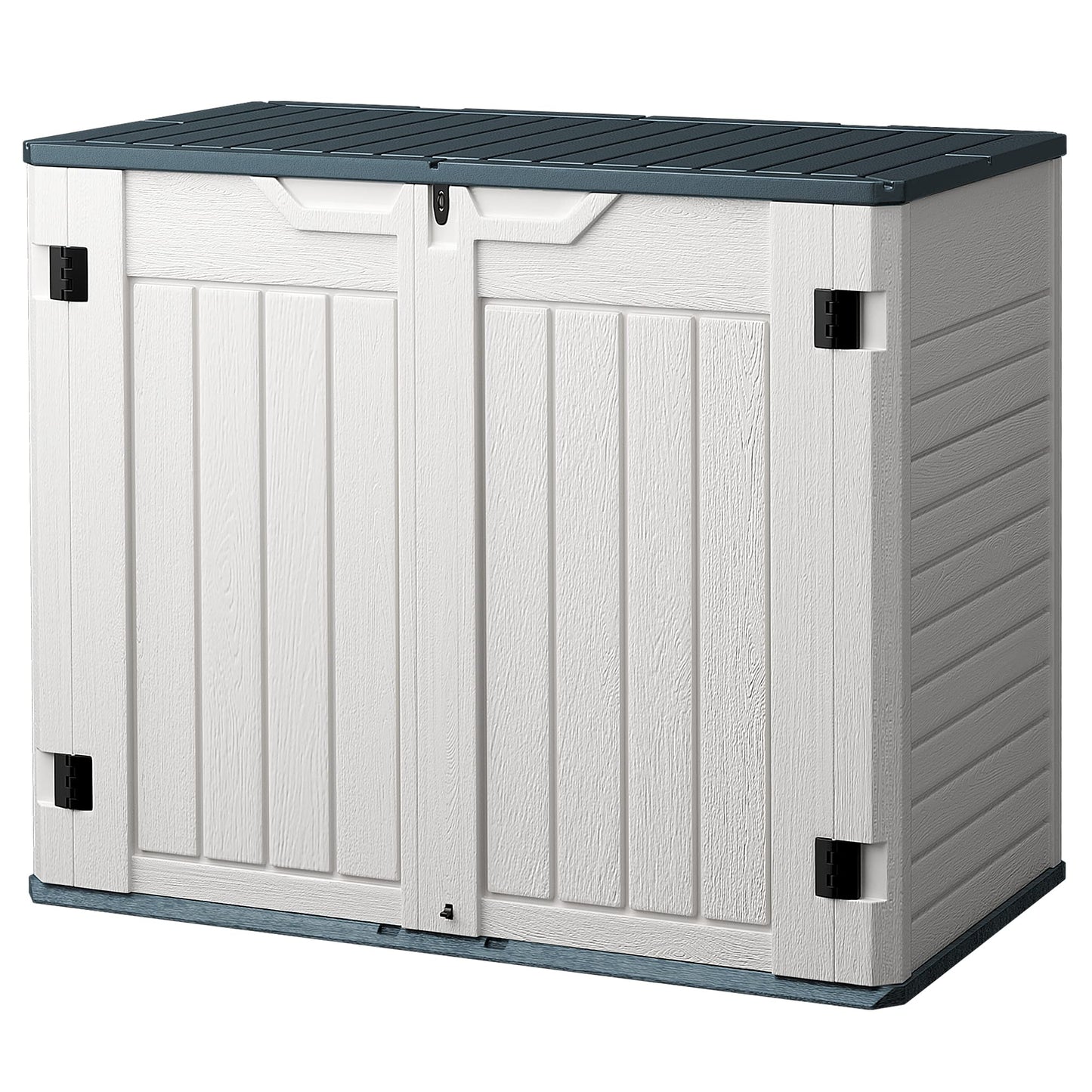 Homall Resin Outdoor Storage Shed 28 Cu Ft Horizontal Outdoor Storage Cabinet, Weather Resistant Resin Tool Shed, Multi-Purpose Shed Lockable Outdoor