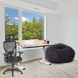 Stand Up Desk Store 48" Crank Adjustable Height Split Level Drafting Table Ergonomic Desk with Monitor Shelf (White/Birch) S Stand Up Desk Store