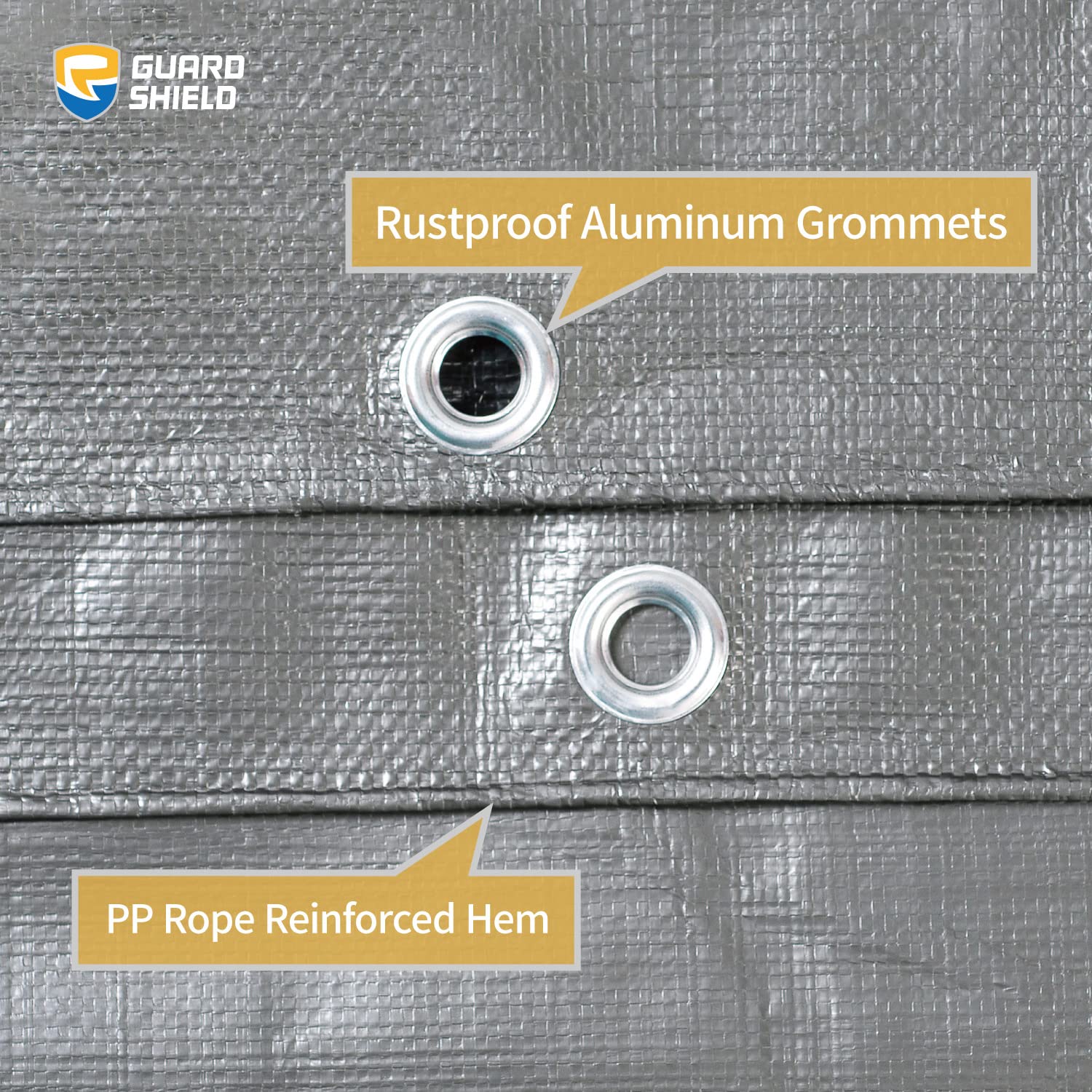 GUARD SHIELD Heavy Duty Tarp 12x20 Feet Silver/Black Multi Purpose Thick Waterproof Poly Tarp Cover 10mil GUARD SHIELD