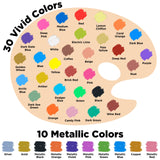 Chalkola Chalk Markers - Pack of 40 (Neon, Pastel & Metallic) Liquid Chalk Pens - For Chalkboard, Blackboard, Window, Labels, Bistro, Glass, Car, Chalkola